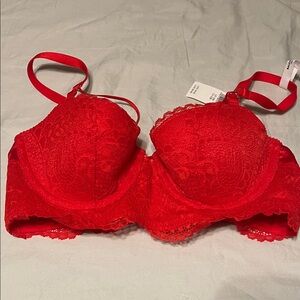 Aerie Vibrant Red Lace Bra